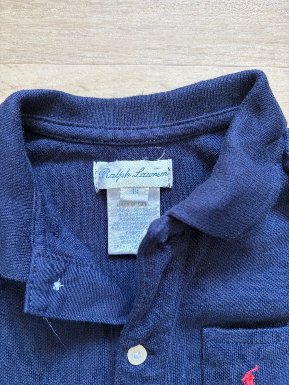 Ralph Lauren Baby Boys Navy Polo Coverall Romper 9M